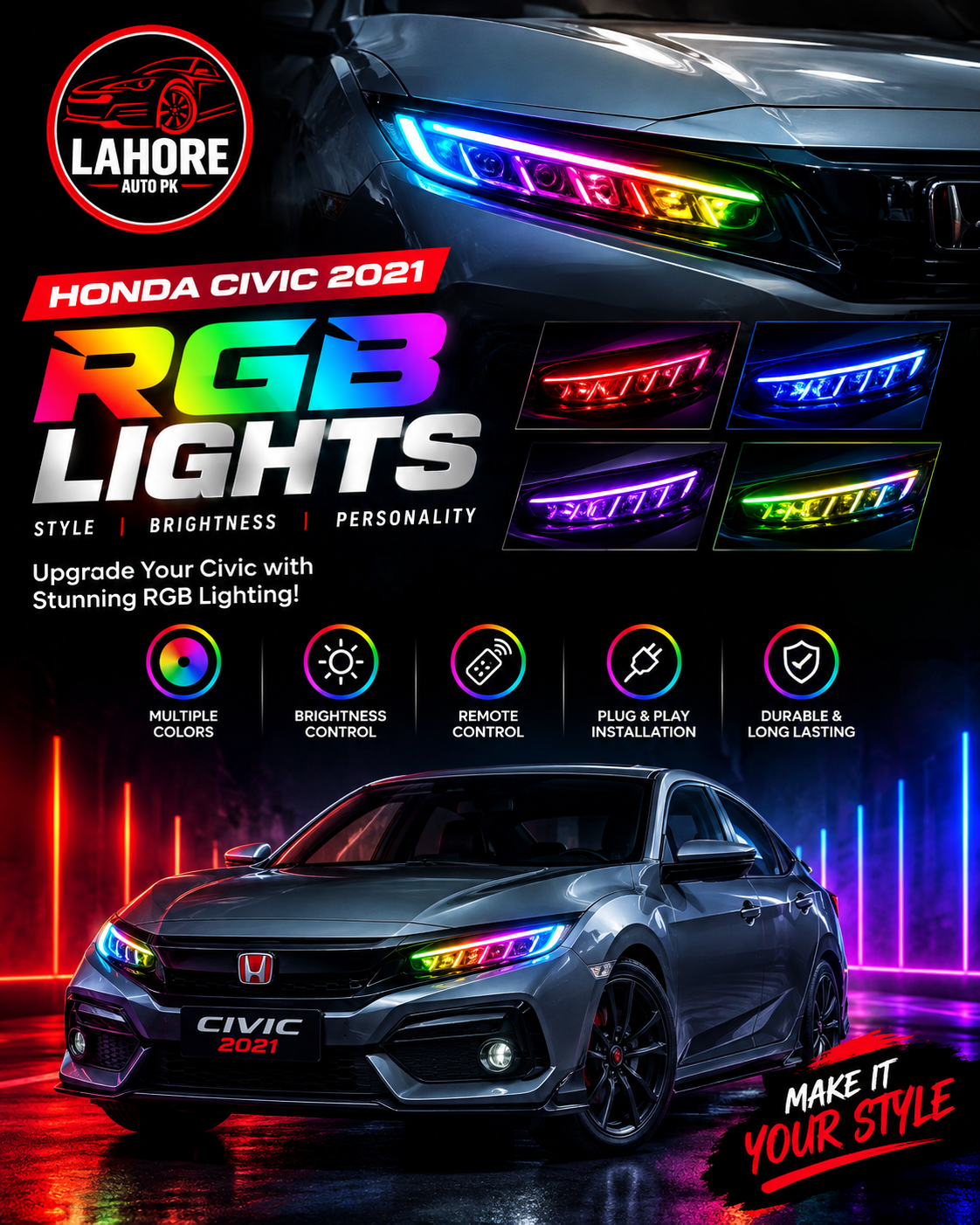 Civic RGB Headlights